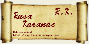 Rusa Karanac vizit kartica